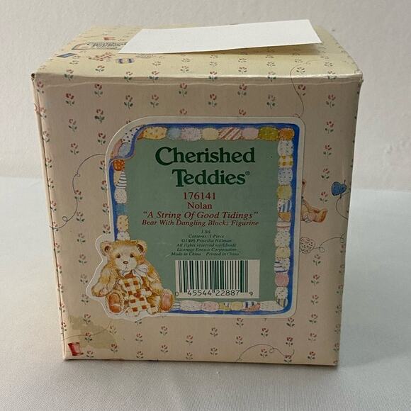 Cherished Teddies Bear with Dangling Blocks 176141 Nolan 1996 String Good Tiding - Picture 2 of 7